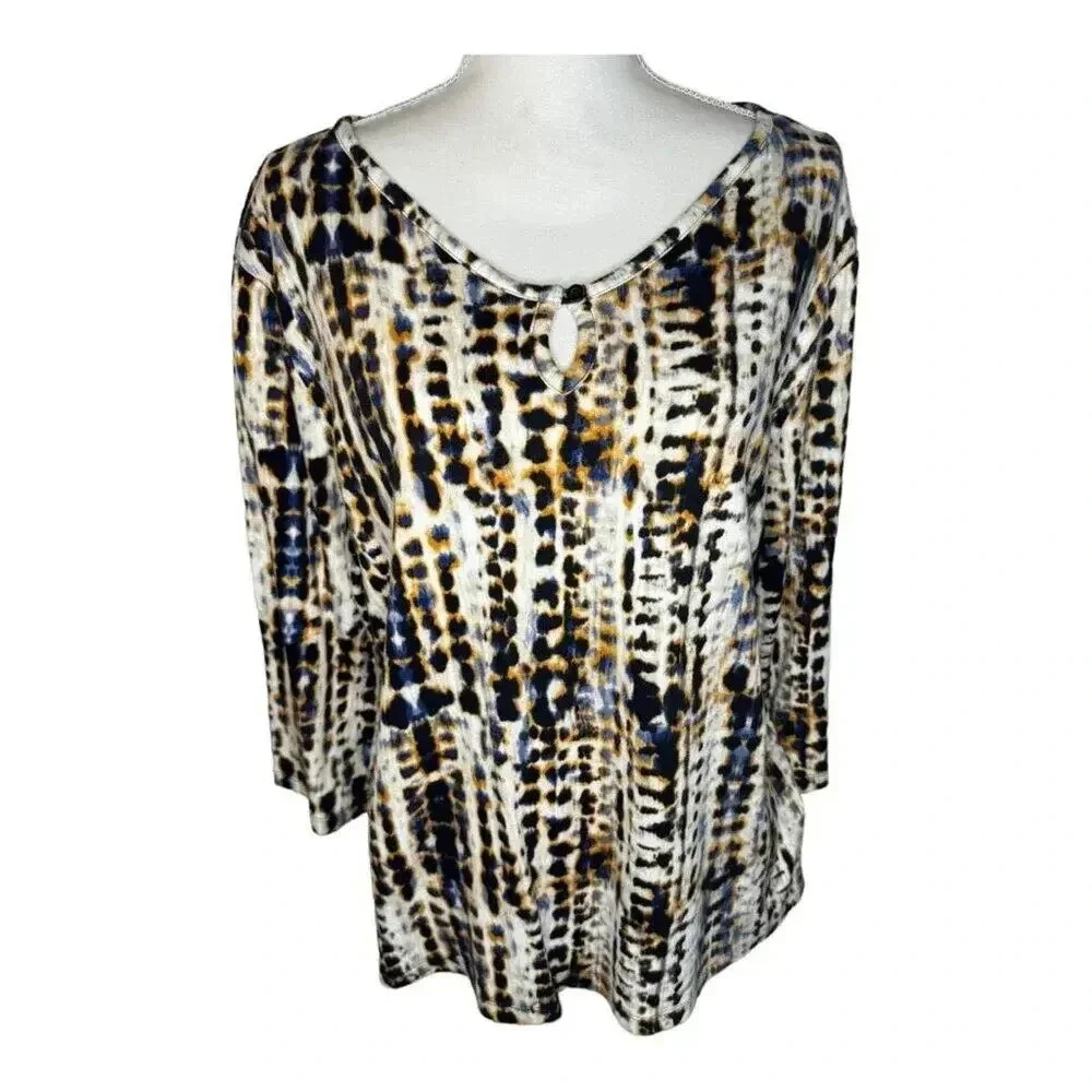 Anne Klein Sport Women’s XL Animal Print Top‎